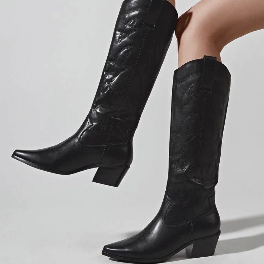 ASOS Black Western Style Boots NWOT